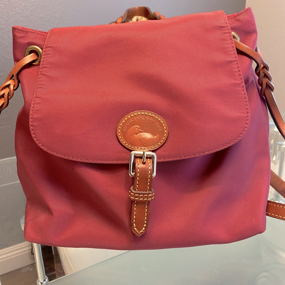 Dooney & Bourke Flap Backpack Burgundy 
Nylon